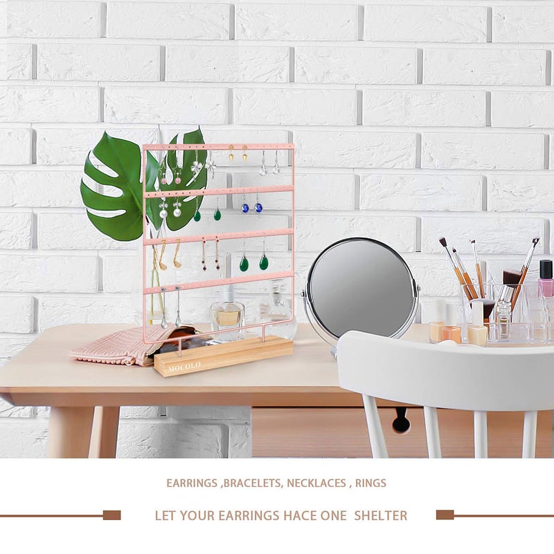 Mocolo Earring Holder Stand, Earring Organizer Display Holder Stand for Hanging Earrings(88 Holes & 4 Layers) - Image 4